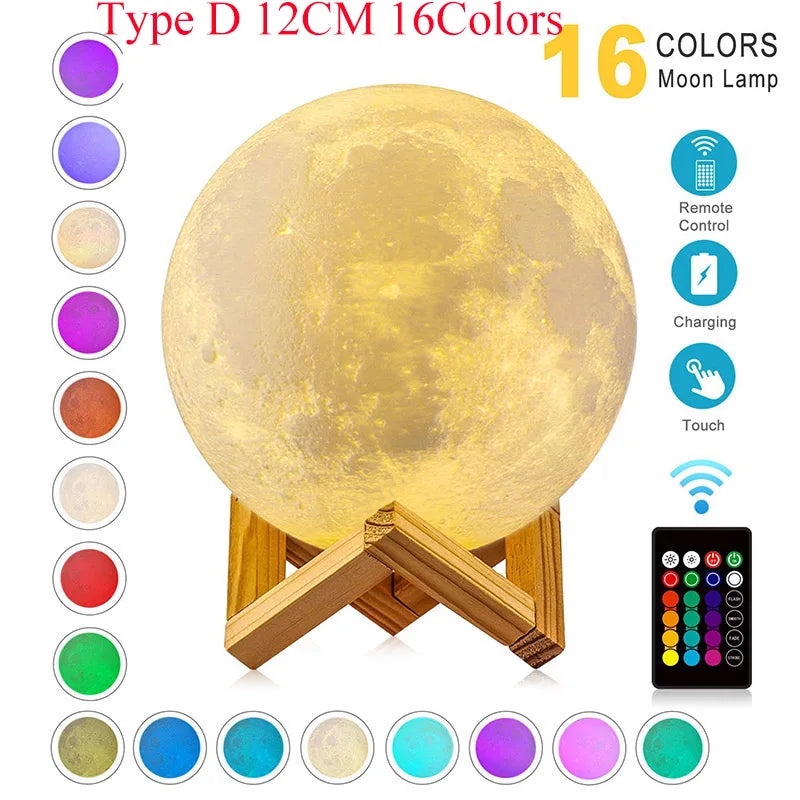 T30 floating night light 3 colors and 3D LED moon light ornaments (there are 2 models, please check before placing an or