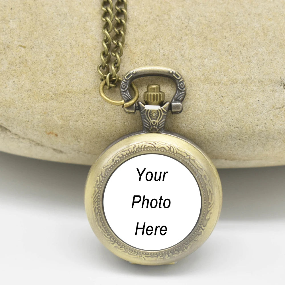 Custom Vintage Metal Pocket Watch Pendant Necklace Classic Watch Necklace Fashion Jewelry for Men Women