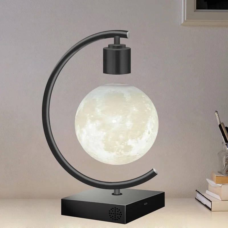Floating moon lamp 3D printing integrated, seamless creative magnetic levitation moon table lamp