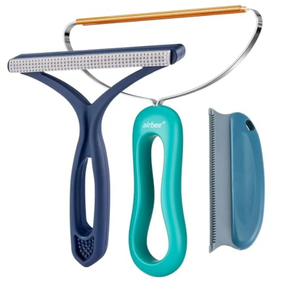 Pet Hair Remover 3-Pack, Dog Cat Hair Remover, Lint Shaver Cleaner Pro, Fur Removal Tool, Portable Carpet Scraper, Fuzz 