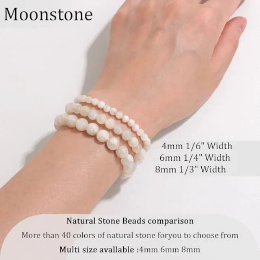 Vinswet Healing Crystal Bracelets for Women Men Natural Stone Beaded Stretch Bracelet Handmade Gemstone Reiki Spiritual Jewelry