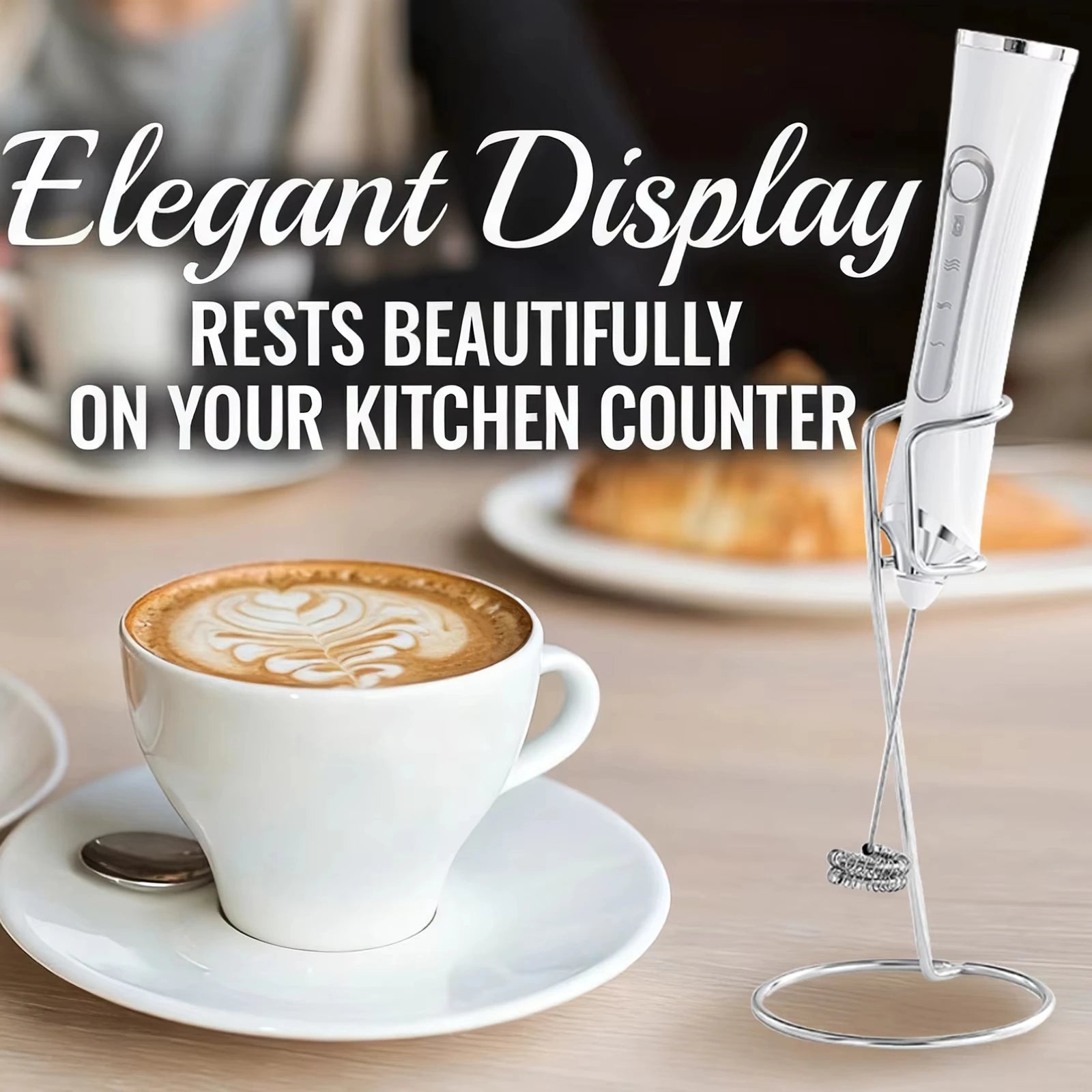 Electric coffee mixer, milk frother, handheld egg beater, 3-speed jam mixer, picnic travel barbecue ingredient mixer