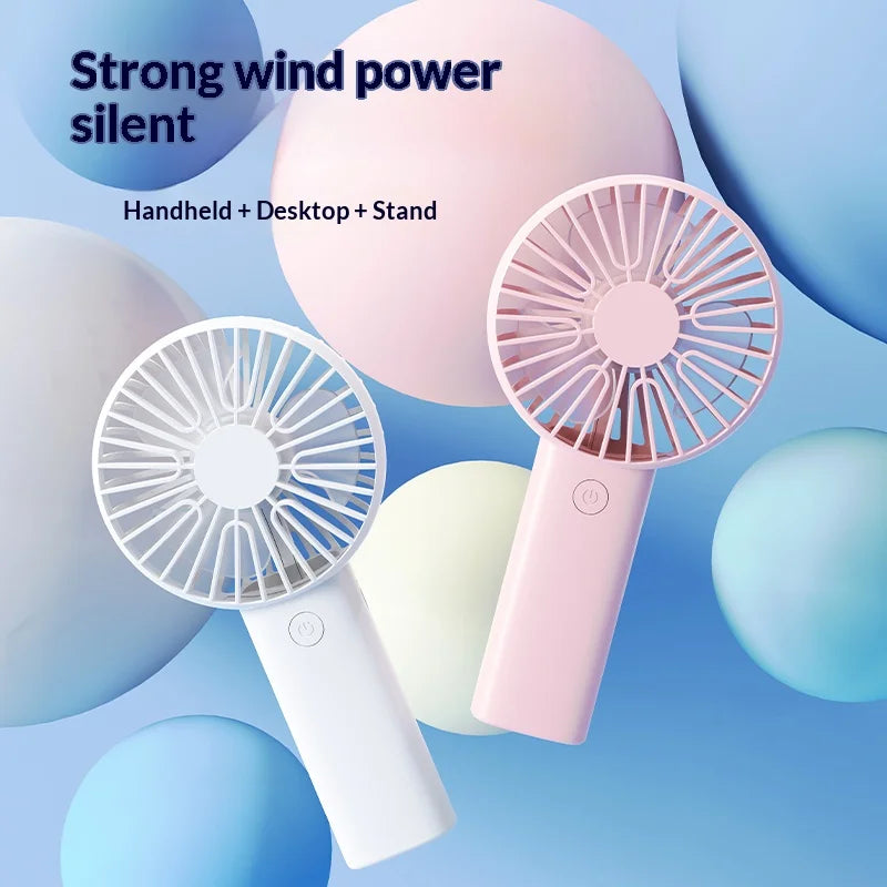 Mini Handheld Fan, 3 In 1 Portable Desk Fan With Stand, Small Usb Rechargeable Fan For Travel Office Home