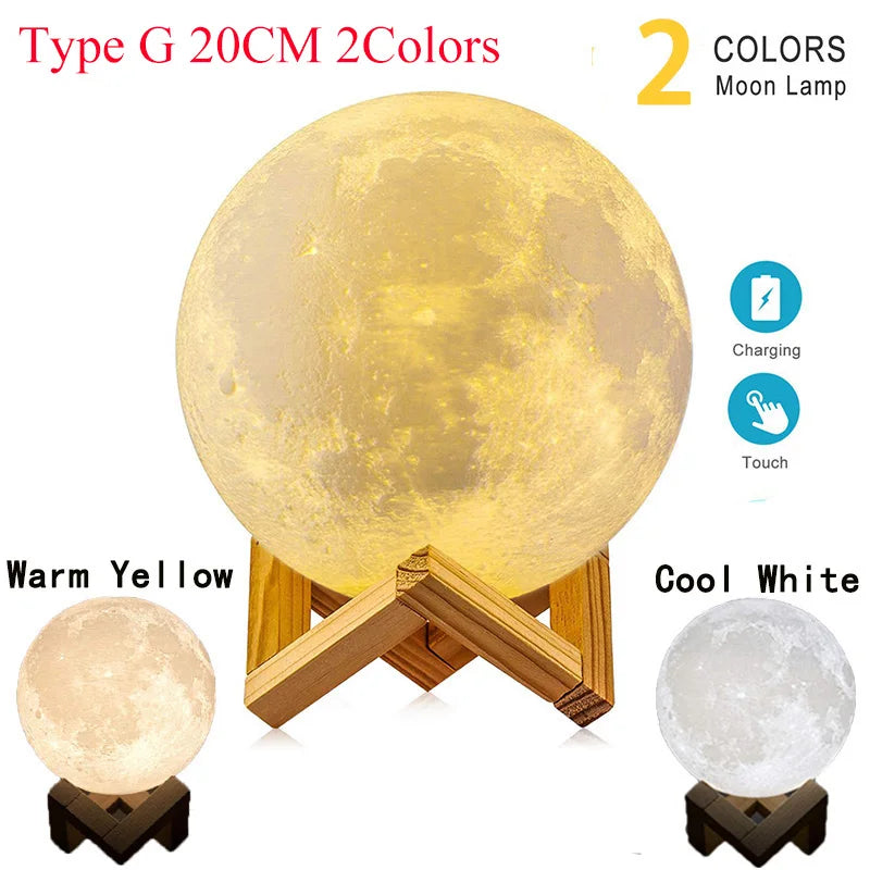 T30 floating night light 3 colors and 3D LED moon light ornaments (there are 2 models, please check before placing an or