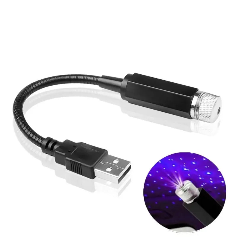 Car Romantic LED Starry Sky Night Light 5V USB Powered Galaxy Star Projector Lamp for Car Roof Room Ceiling Decor Plug a