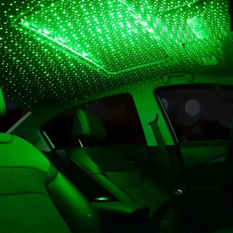 Car Romantic LED Starry Sky Night Light 5V USB Powered Galaxy Star Projector Lamp for Car Roof Room Ceiling Decor Plug a