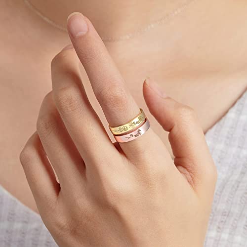 Birth Month Flowers Ring, Family Floral Ring, Gift for Mom,Mother Ring - 4
