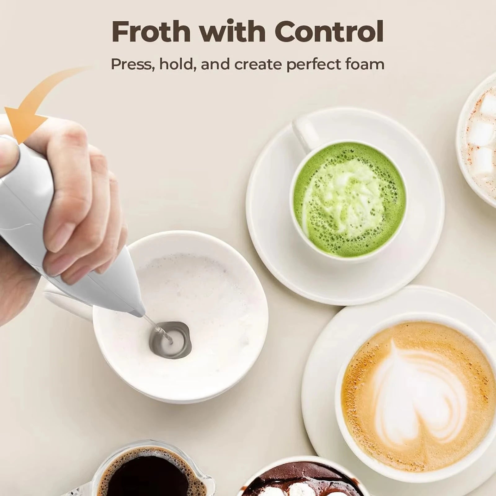 Electric milk bubbler battery AA high-speed milk foam machine coffee mixer electric mixer egg beater hot cooking tools