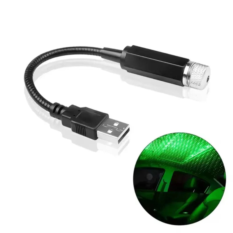 Car Romantic LED Starry Sky Night Light 5V USB Powered Galaxy Star Projector Lamp for Car Roof Room Ceiling Decor Plug a