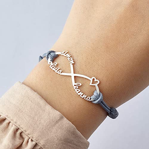 Mom Bracelet With Kids Names, Infinity Bracelet With Names,Mom Jewelry - 4