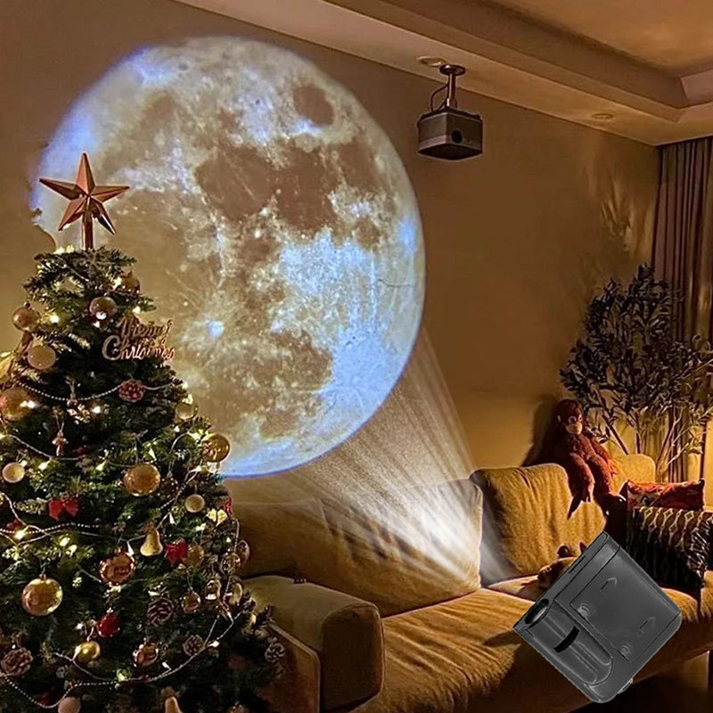 Aurora Moon Galaxy Projection Lamp for Ambient Night Light Earth ProjectorPhotography Star Projector Night Light for Adu