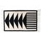 Mitla Asymmetric Black and White Wool Rug. - 4