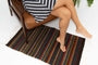 Handmade Wool Rug with Colorful Stripes - 4