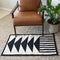 Mitla Asymmetric Black and White Wool Rug. - 3