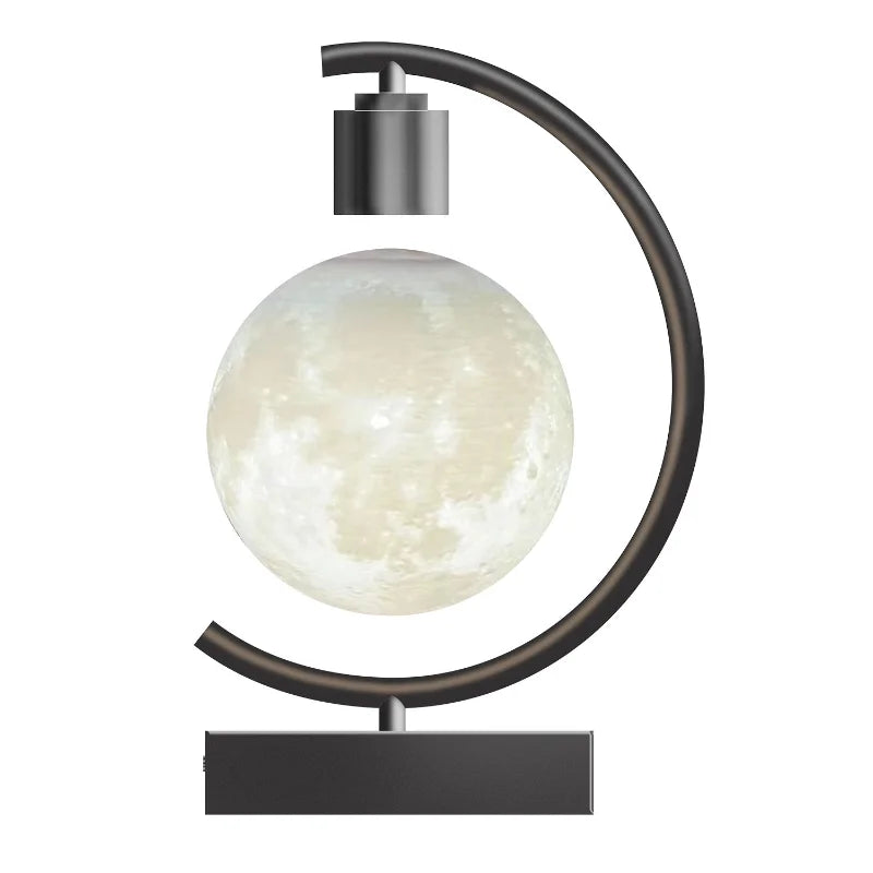 Floating moon lamp 3D printing integrated, seamless creative magnetic levitation moon table lamp
