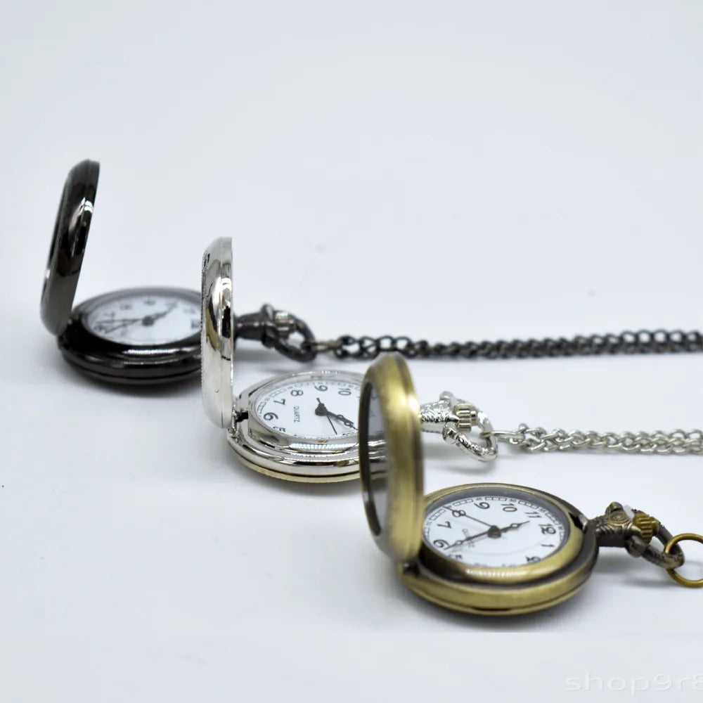 Custom Vintage Metal Pocket Watch Pendant Necklace Classic Watch Necklace Fashion Jewelry for Men Women