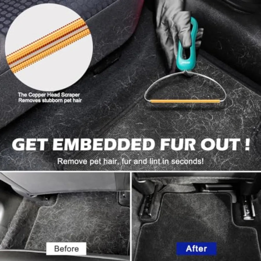 Pet Hair Remover 3-Pack, Dog Cat Hair Remover, Lint Shaver Cleaner Pro, Fur Removal Tool, Portable Carpet Scraper, Fuzz 