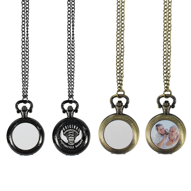 Custom Vintage Metal Pocket Watch Pendant Necklace Classic Watch Necklace Fashion Jewelry for Men Women
