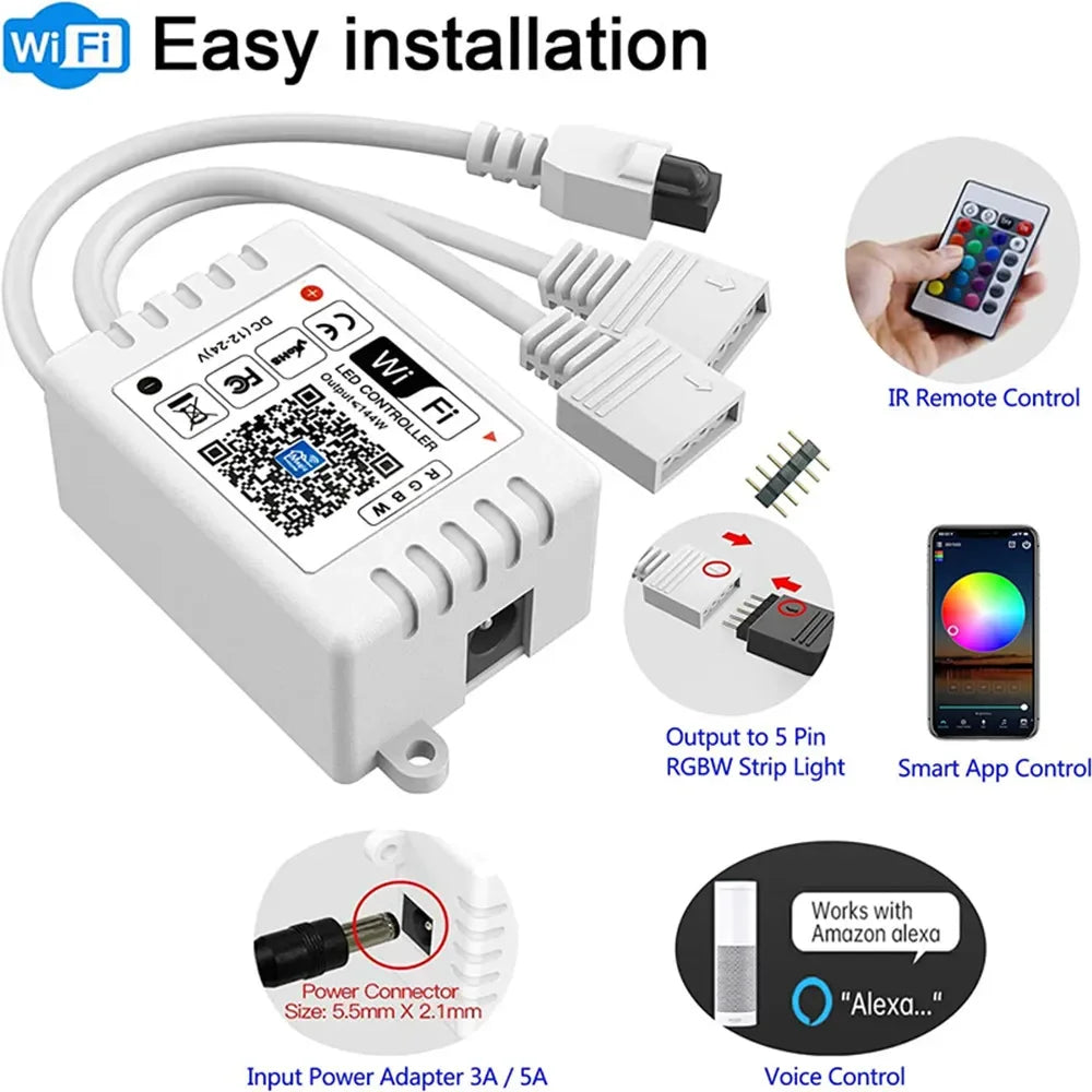 Magic Home WIFI LED Controller 5V 12V 24V RGBW RGBWW RGB+CCT Bluetooth 2.4G Touch For 5050 2835 WS2811 WS2812B Led Strip