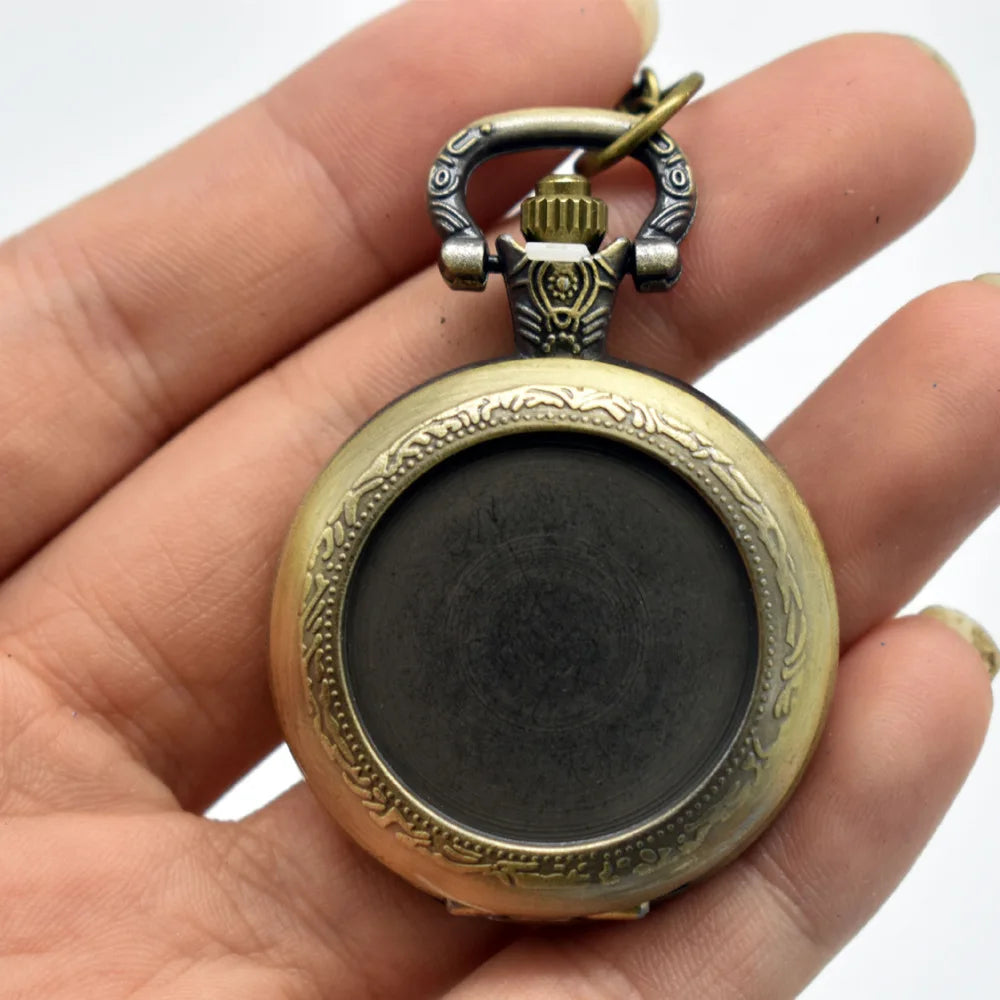 Custom Vintage Metal Pocket Watch Pendant Necklace Classic Watch Necklace Fashion Jewelry for Men Women