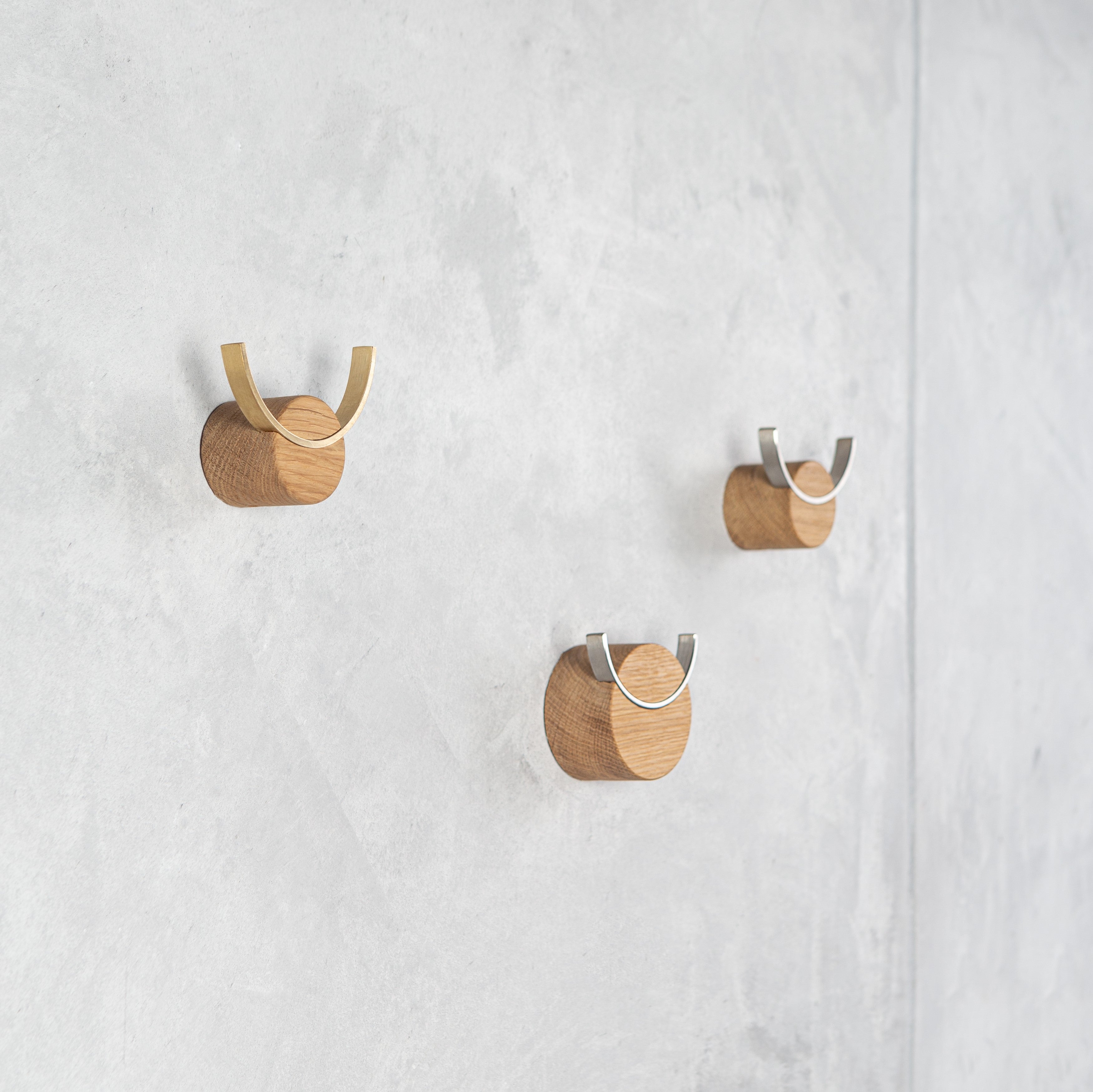 Wall hook DEER | oak wood, brass - 3