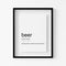 Beer Definition Wall Art Print - 2