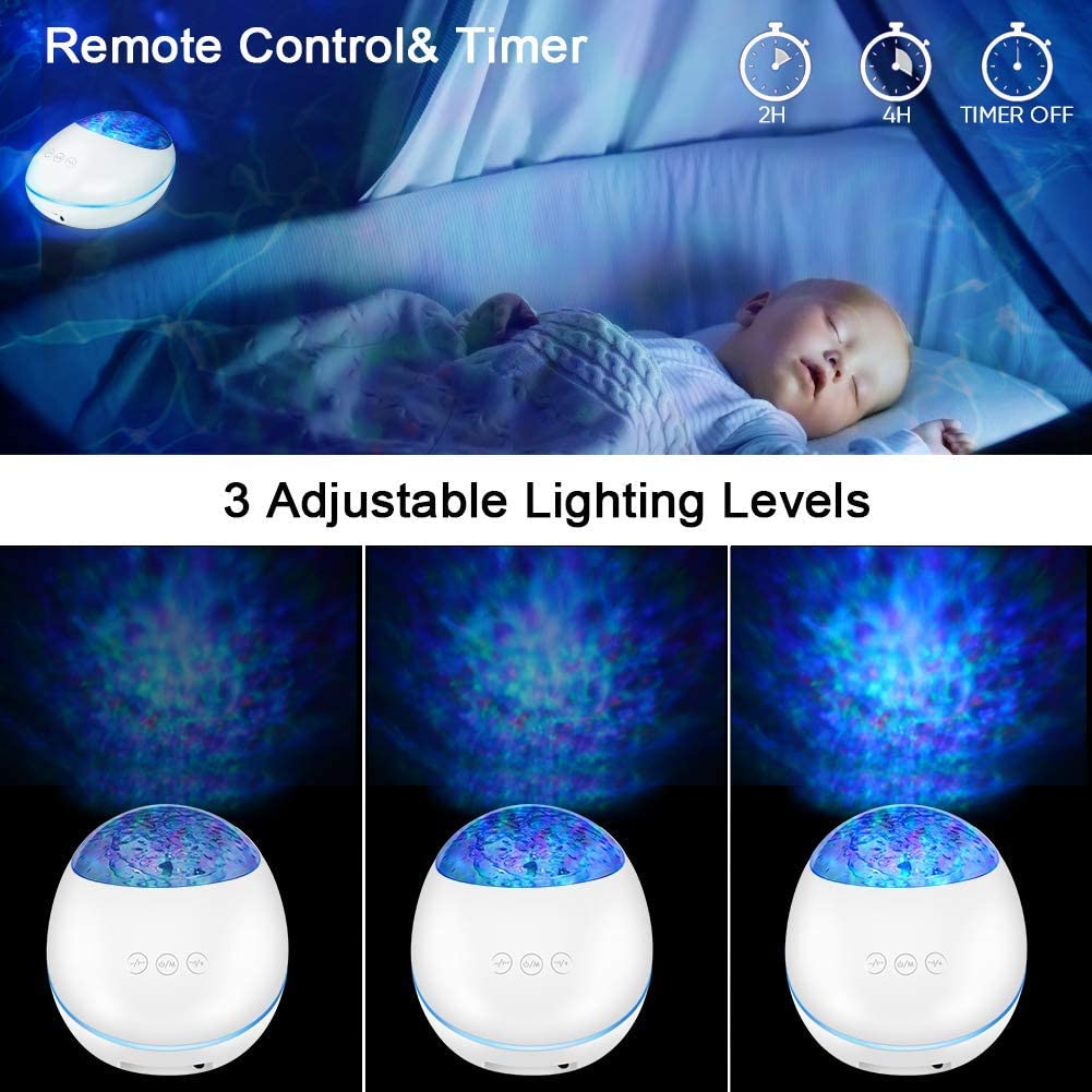 Ocean Wave Projector Night Light Bluetooth Music Player - 3