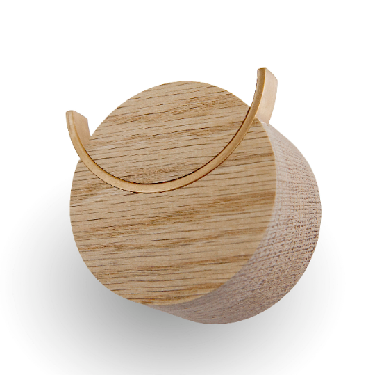 Wall hook DEER | oak wood, brass - 2