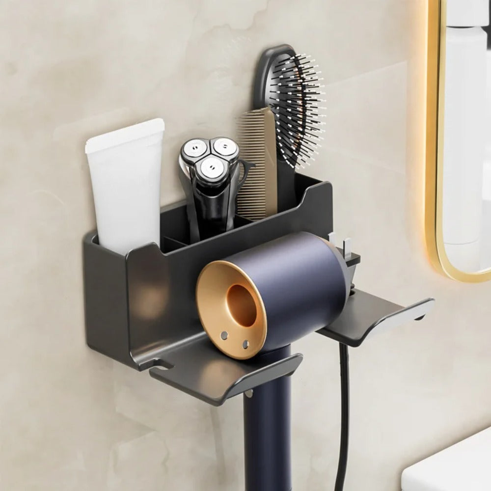 No-Drill Hair Dryer Holder Wall Mount