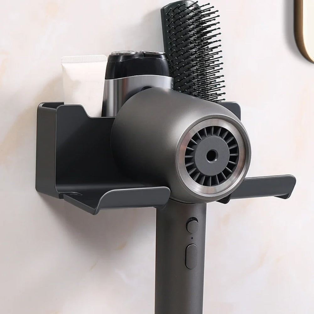 No-Drill Hair Dryer Holder Wall Mount