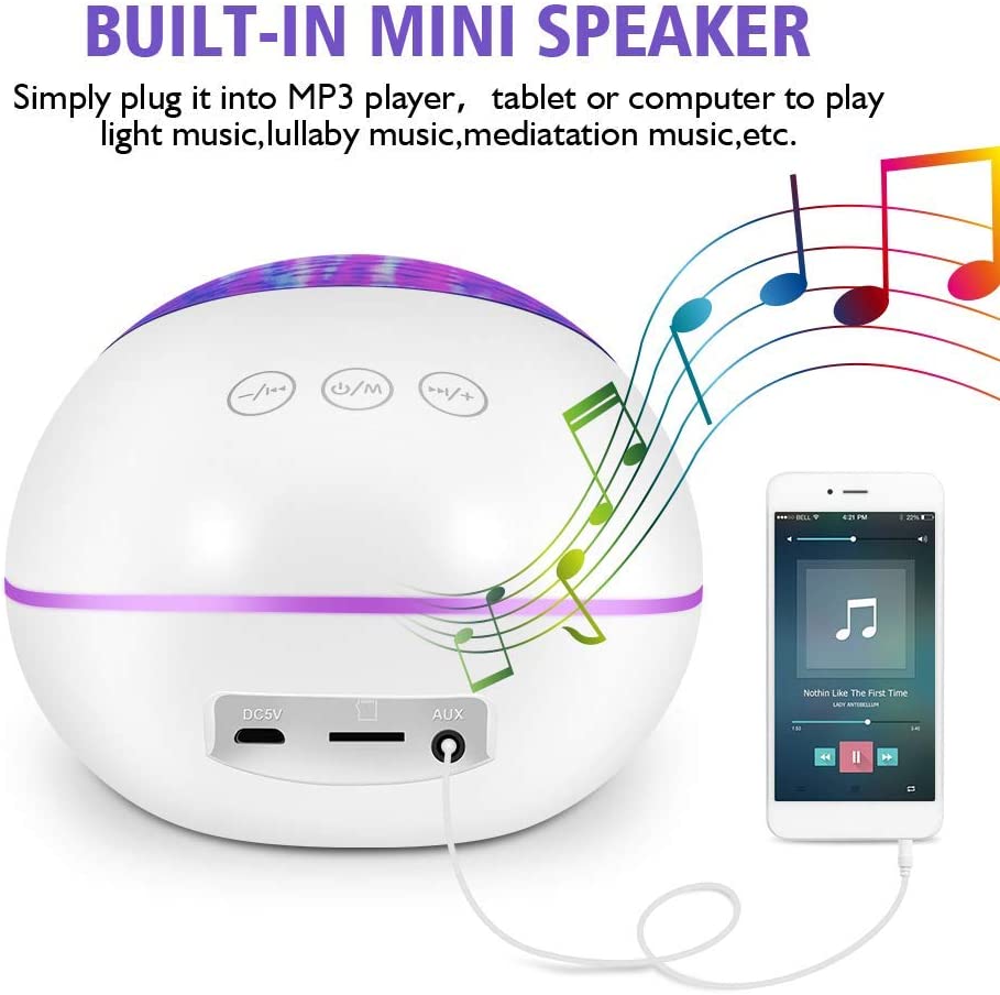 Ocean Wave Projector Night Light Bluetooth Music Player - 6