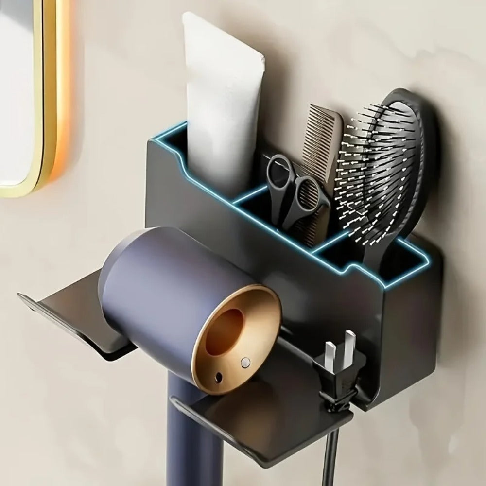 No-Drill Hair Dryer Holder Wall Mount