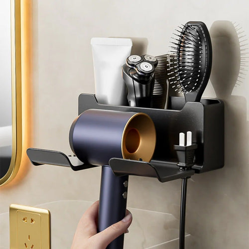 No-Drill Hair Dryer Holder Wall Mount