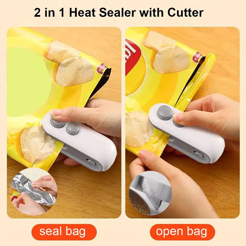 Mini Handheld Food Heat Sealer USB Rechargeable Heat Sealer Food Storage Bag Plastic Package Food Sealer