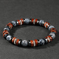 Weathered agate bracelet men natural stone wood outfit sporty vintage jewelry scene fashion accessories