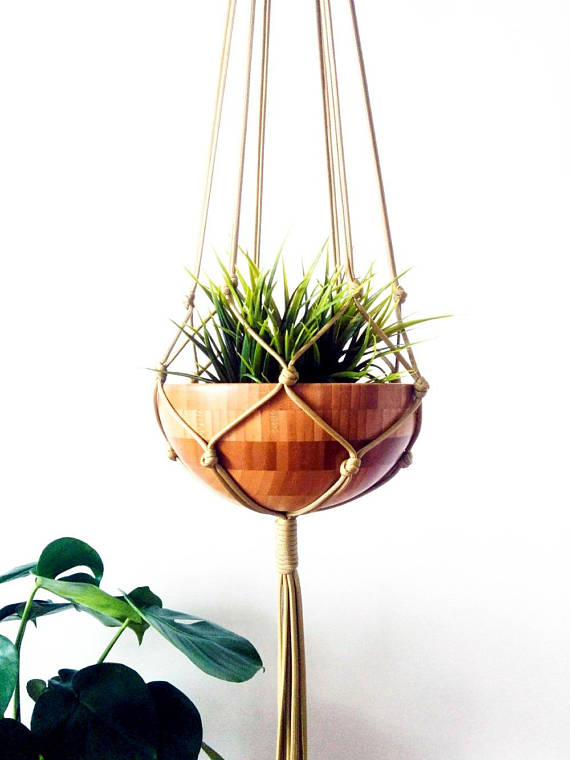 Macrame Plant Hanger, Hanging Planter - 2