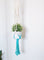 Macrame Plant Hanger, Dip-Dye, Aquamarine - 3